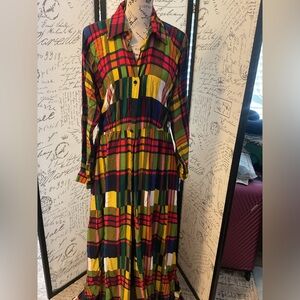 Plaid Multicolor Maxi Dress